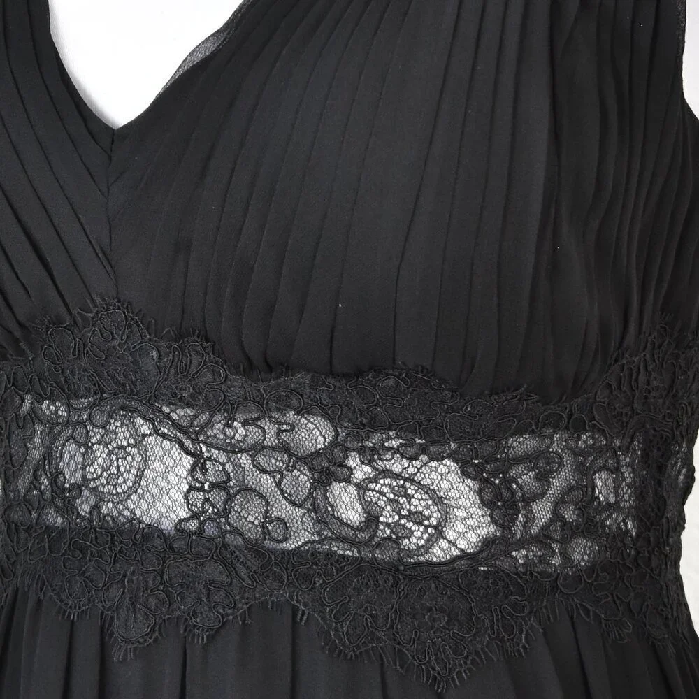 Aidan Mattox Silk Chiffon Lace Waist Formal Gown - 10 - Picture 3 of 10